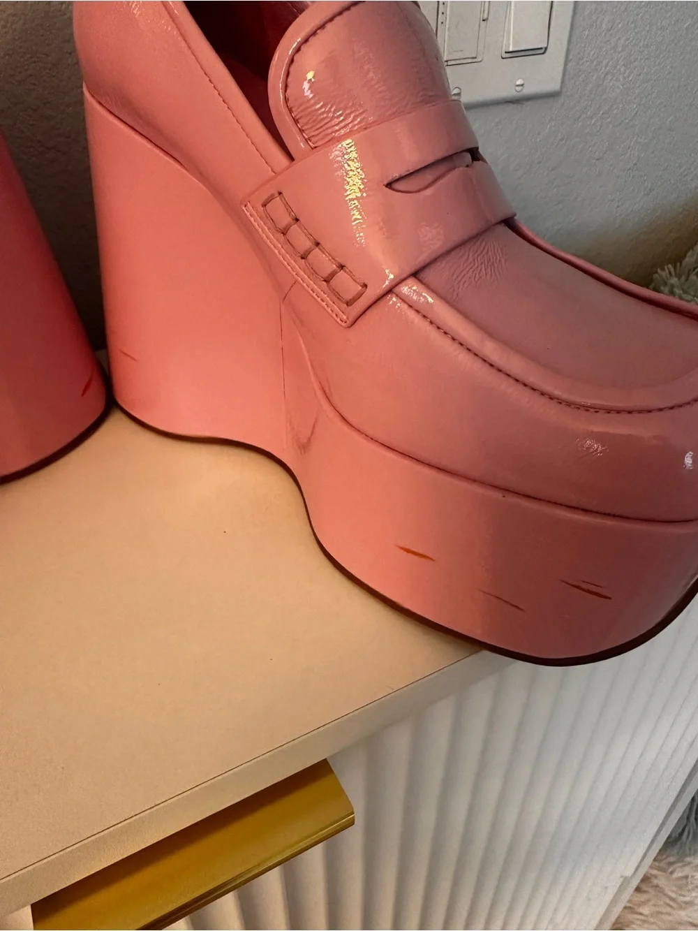 Jeffrey Campbell Bubblegum Pink Platform Loafers